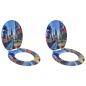 Preview: ARDEBO.de - Soft-Close Toilettensitz 2 Stk. Mehrfarbig 44 x 38 cm