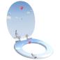 Preview: Soft-Close Toilettensitz 2 Stk. Blau 44 x 38 cm MDF-Platte