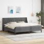 Preview: ARDEBO.de - Bettgestell mit Matratze Dunkelgrau 200 x 200 cm Samt