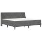 Preview: Bettgestell mit Matratze Dunkelgrau 200 x 200 cm Samt