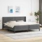 Preview: ARDEBO.de - Bettgestell mit Matratze Dunkelgrau 200 x 200 cm Samt