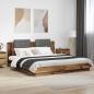 Preview: ARDEBO.de - Bettgestell mit Kopfteil Altholz 200 x 200 cm Holzwerkstoff