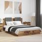Preview: ARDEBO.de - Bettgestell mit Kopfteil Altholz 140 x 200 cm Holzwerkstoff