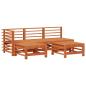Preview: Garten-Lounge-Set 5 stk. Wachsbraun Massives Kiefernholz