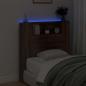 Preview: Stauraum Kopfteil mit LED Brauneiche Holzwerkstoff