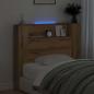 Preview: Stauraum Kopfteil mit LED Artisan-Eiche Holzwerkstoff