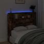 Preview: Stauraum Kopfteil mit LED Raucheiche Holzwerkstoff