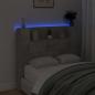 Preview: Stauraum Kopfteil mit LED Betongrau Holzwerkstoff