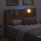 Preview: Stauraum Kopfteil mit LED Artisan-Eiche Holzwerkstoff