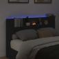 Preview: Stauraum Kopfteil mit LED Schwarz Holzwerkstoff