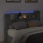 Preview: Stauraum Kopfteil mit LED Betongrau Holzwerkstoff