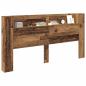 Preview: Stauraum Kopfteil mit LED Altholz Holzwerkstoff
