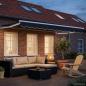 Preview: Manuelle Gelenkarmmarkise mit LEDs Anthrazit und Weiß 3,5 x 2 m