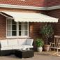 Preview: ARDEBO.de - Manuelle Gelenkarmmarkise mit LEDs Creme und Weiß 3,5 x 2,5 m