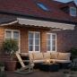 Preview: Manuelle Gelenkarmmarkise mit LEDs Beige und Weiß 3,5 x 2,5 m