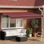 Preview: ARDEBO.de - Manuelle Gelenkarmmarkise mit LEDs 3 x 2,5 m