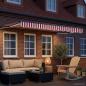 Preview: Manuelle Gelenkarmmarkise mit LEDs 3 x 2,5 m