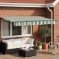 Preview: ARDEBO.de - Manuelle Gelenkarmmarkise mit LEDs 3 x 2,5 m
