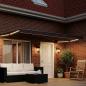 Preview: Manuelle Gelenkarmmarkise mit LEDs Braun und Anthrazit 4 x 3 m