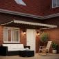 Preview: Manuelle Gelenkarmmarkise mit LEDs Beige und Anthrazit 4 x 3 m