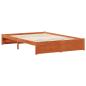 Preview: Bettrahmen mit Regal Wachsbraun 150 x 200 cm Massivholz Kiefer