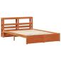 Preview: Bettrahmen mit Regal Wachsbraun 160 x 200 cm Massivholz Kiefer