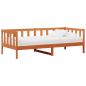 Preview: ARDEBO.de - Tag-Bett mit Kopfteil Wachsbraun und Weiß 90 x 200 cm