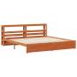 Preview: Bettrahmen mit Regal Wachsbraun 200 x 200 cm Massivholz Kiefer
