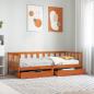 Preview: ARDEBO.de - Tagesbett mit Schubladen 3 stk. Wachsbraun Massivholz Kiefer