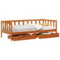 Preview: Tagesbett mit Schubladen 3 stk. Wachsbraun Massivholz Kiefer