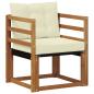 Preview: Outdoor-Sofa Massivholz Akazie Natur und Creme