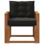Preview: Outdoor-Sofa Massives Akazienholz und Textilene Natur