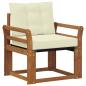 Preview: Outdoor-Sofa Massives Akazienholz und Textilene Natur und Creme