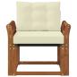 Preview: Outdoor-Sofa Massives Akazienholz und Textilene Natur und Creme