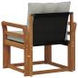 Preview: Outdoor-Sofa Massivholz Akazie Natürlich und Hellgrau