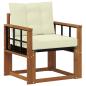 Preview: Outdoor-Sofa Massivholz Akazie Natur und Creme
