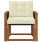 Preview: Outdoor-Sofa Massivholz Akazie Natur und Creme