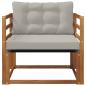 Preview: Outdoor-Sofagarnitur Massives Akazienholz und Textilene Natur