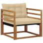 Preview: Outdoor-Sofagarnitur Massives Akazienholz und Textilene Natur