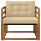 Preview: Outdoor-Sofagarnitur Massives Akazienholz und Textilene Natur