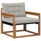 Preview: Outdoor-Sofagarnitur Massives Akazienholz und Textilene Natur