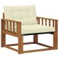 Preview: Outdoor-Sofagarnitur Massives Akazienholz und Textilene Natur
