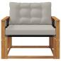 Preview: Outdoor-Sofagarnitur Massives Akazienholz und Textilene Natur