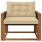 Preview: Outdoor-Sofagarnitur Massives Akazienholz und Textilene Natur