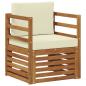 Preview: Outdoor-Sofa Massives Akazienholz und Polyester Natur