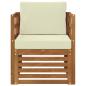 Preview: Outdoor-Sofa Massives Akazienholz und Polyester Natur