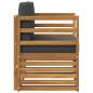 Preview: Outdoor-Sofa Massives Akazienholz und Polyester Natur