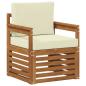 Preview: Outdoor-Sofa Massives Akazienholz und Polyester Natur