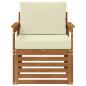 Preview: Outdoor-Sofa Massives Akazienholz und Polyester Natur