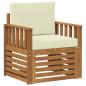 Preview: Outdoor-Sofa Massives Akazienholz und Polyester Natur